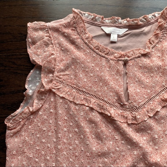 LC Lauren Conrad Pink Floral Ruffle Tank - Picture 9 of 11